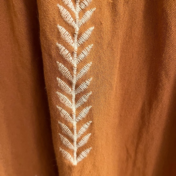 POLAGRAM~BROWN EMBROIDERED ~BABY DOLL TOP~ - Picture 9 of 11